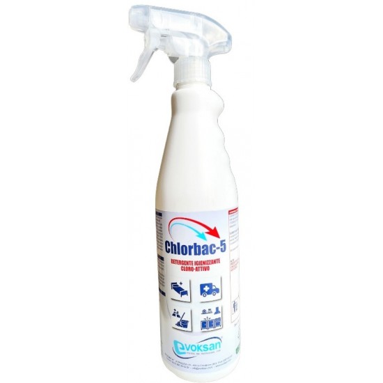 Solutie concentrata de clor CHLORBAC-5 ,brand EVOKSAN , fabricat in Italia, 750 ml