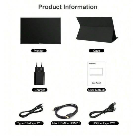 Monitor portabil Zeuslap cu ecran tactil de 16 inch