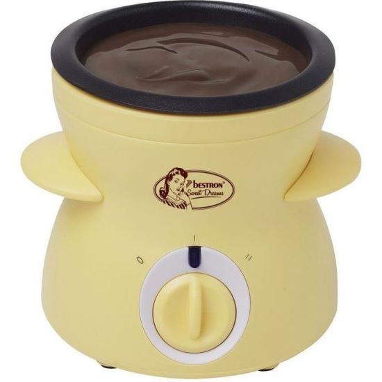  Fondue de ciocolată retro  marca BESTRON Sweet Dreams 25 Watt ,Galben, DCM043