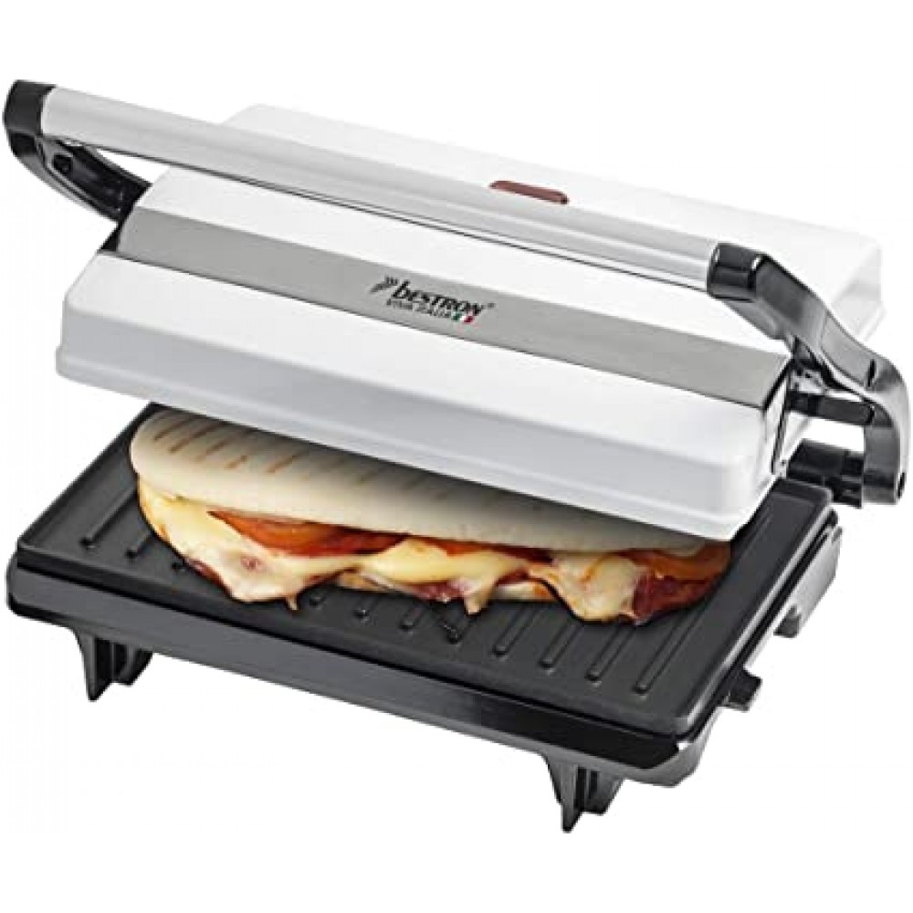 Grill panini marca BESTRON APM123W, alb, 700 W -	Sandwich-maker