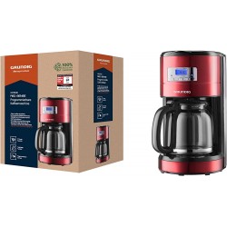 Cafetiera marca  GRUNDIG KM6330, 1000 W, 1.8 l, 12 cesti, Rosu/Inox